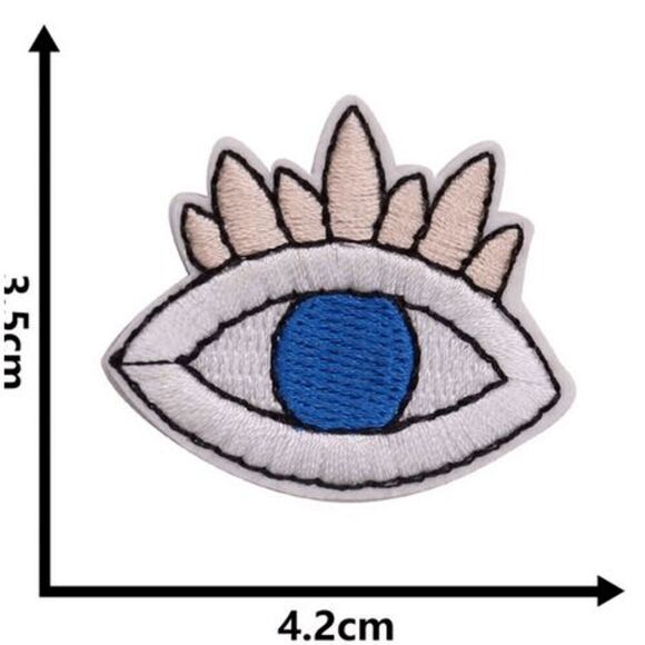 Small Embroidered Eyeball Applique - 1.5"x1.75" - Picture 1 of 1